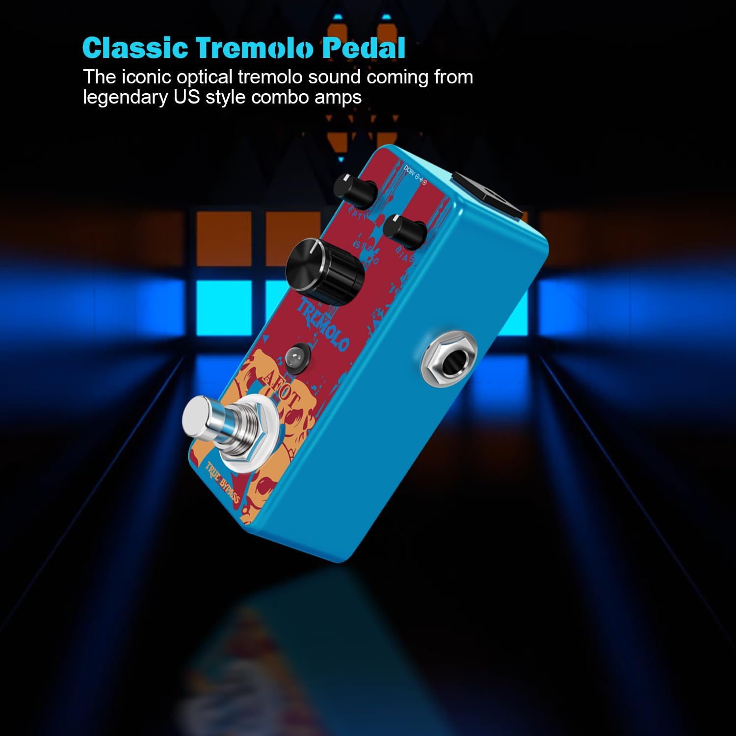 Classic Tremolo Guitar Effects Pedal for Electric Guitar and Bass - Analog Photoelectric... image
