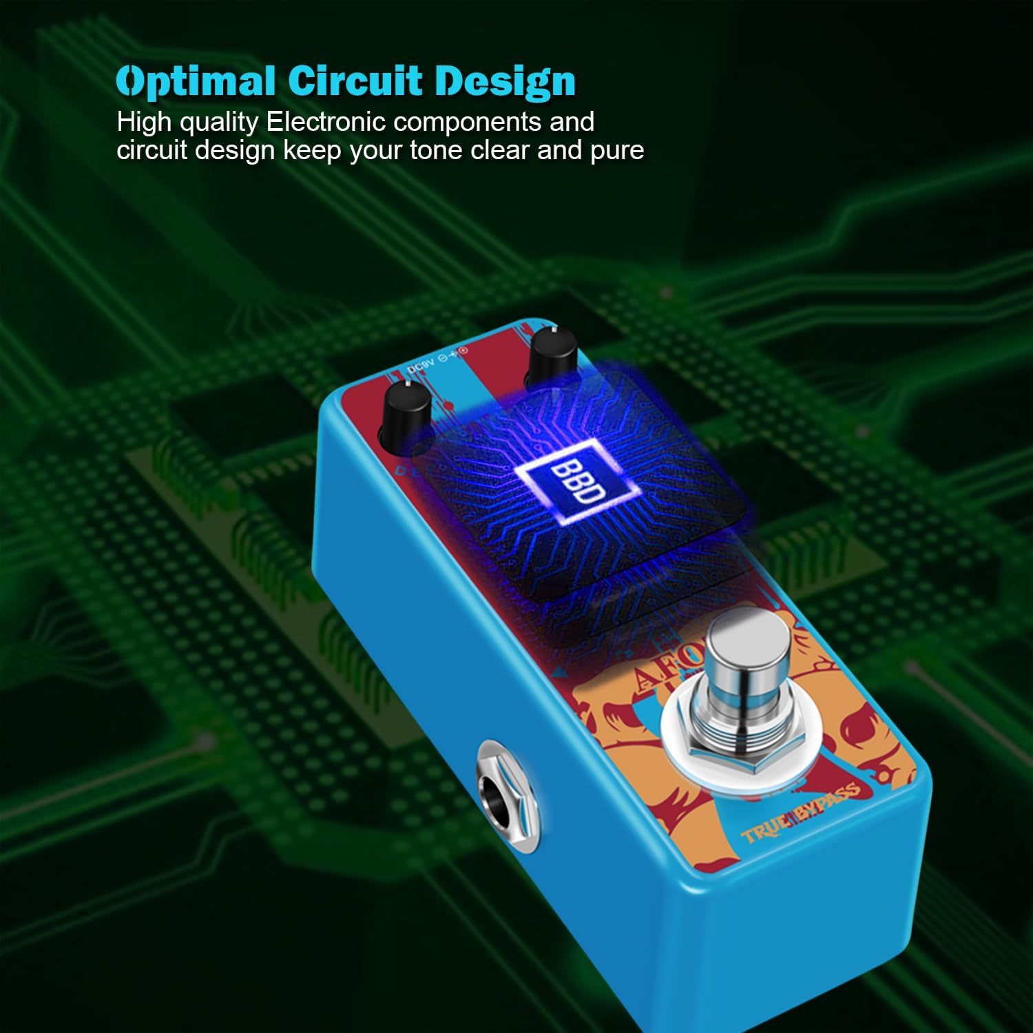 Classic Tremolo Guitar Effects Pedal for Electric Guitar and Bass - Analog Photoelectric... image