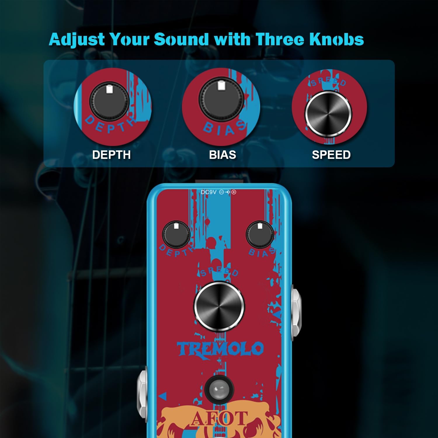 Classic Tremolo Guitar Effects Pedal for Electric Guitar and Bass - Analog Photoelectric... image