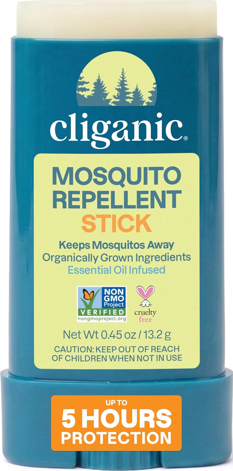 Cliganic Mosquito Repellent Stick for Adults & Kids (0.45oz) - 5 Hours of Natural, DEET-Free...