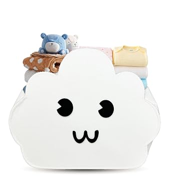 Cloud Shaped Felt Storage Caddy;Felt Baby Basket, Nursery Organizer with Cloud Design for... image