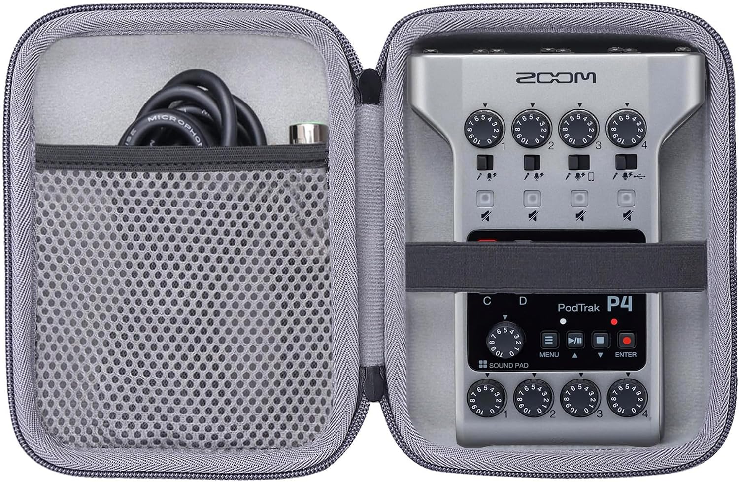 co2CREA for Zoom PodTrak P4 Podcast Recorder Hard Protective Case, Portable Travel Case...