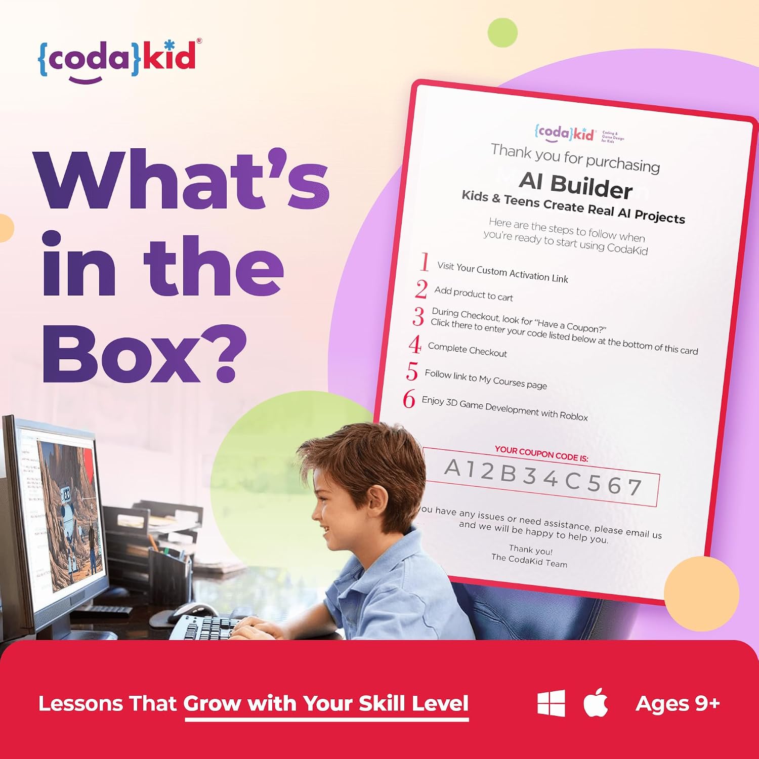 CodaKid AI Coding Box for Kids - Artificial Intelligence & Python Program, Ages 9+... image
