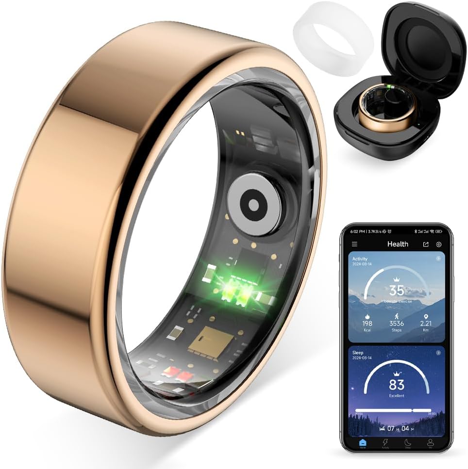 COLMI R02 Smart Ring, Smart Ring for Women and Men, with a Charging Case, Supports Heart...