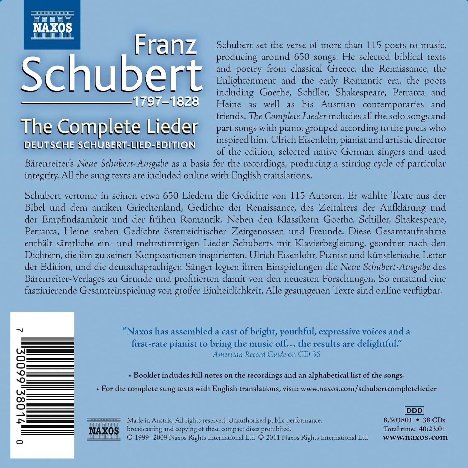 Complete Lieder Edition image