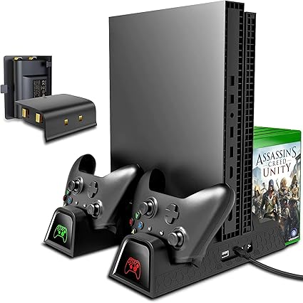 Cooling Stand for Xbox One/One S/One X, CTPOWER Vertical Charging Station with 2 Pack 600mAh...