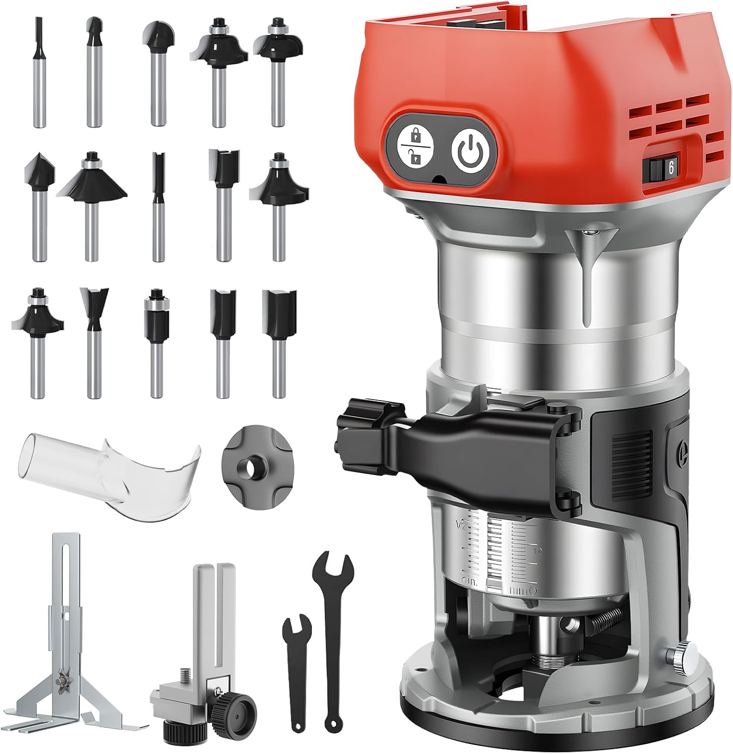 Cordless Compact Router Compatible with Milwaukee 18V Battery (Bare Tool), 800W Brushless...