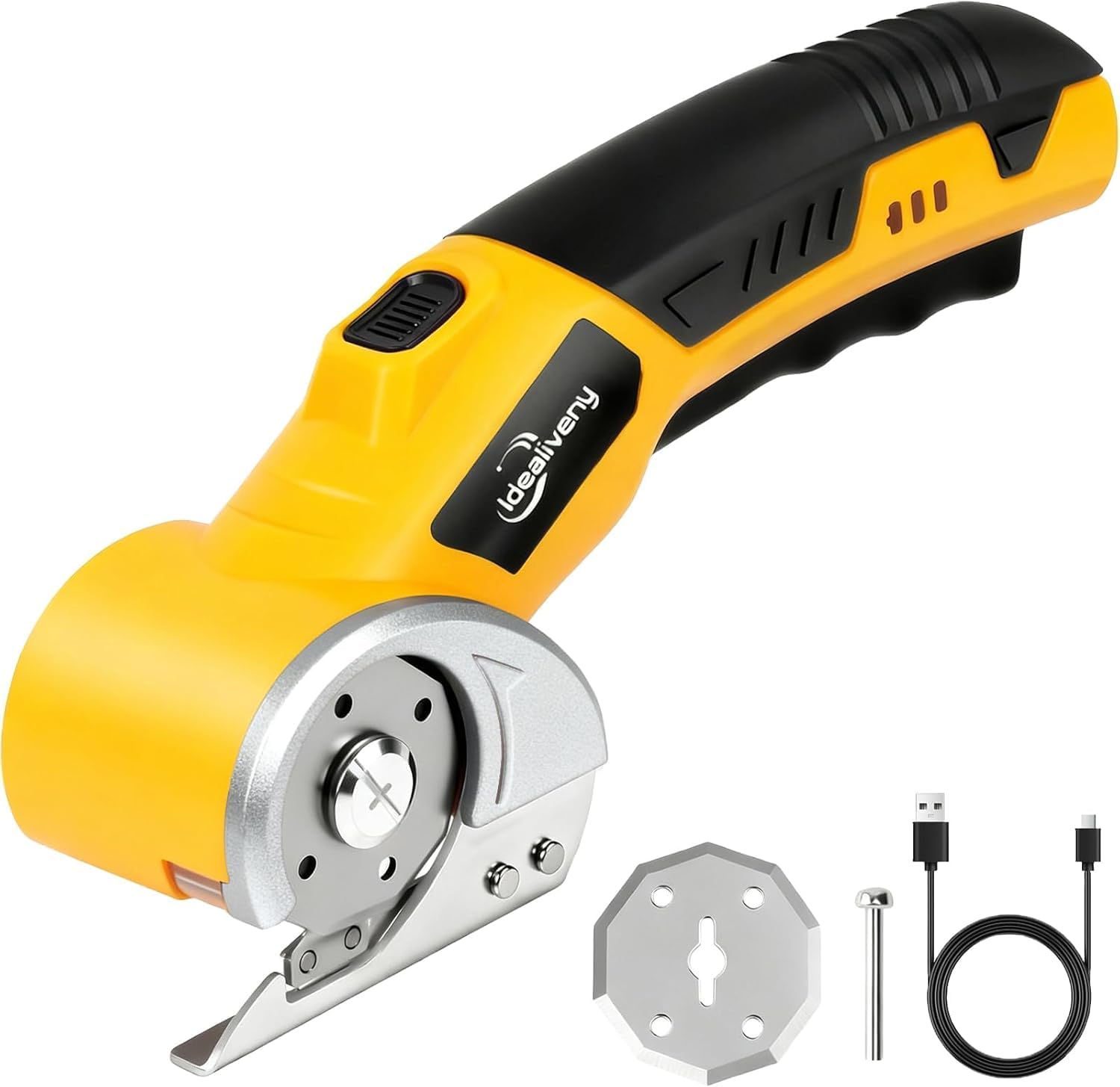 Cordless Electric Power Shears - 4V Lightweight Rotary Cutter for Cardboard, Leather...