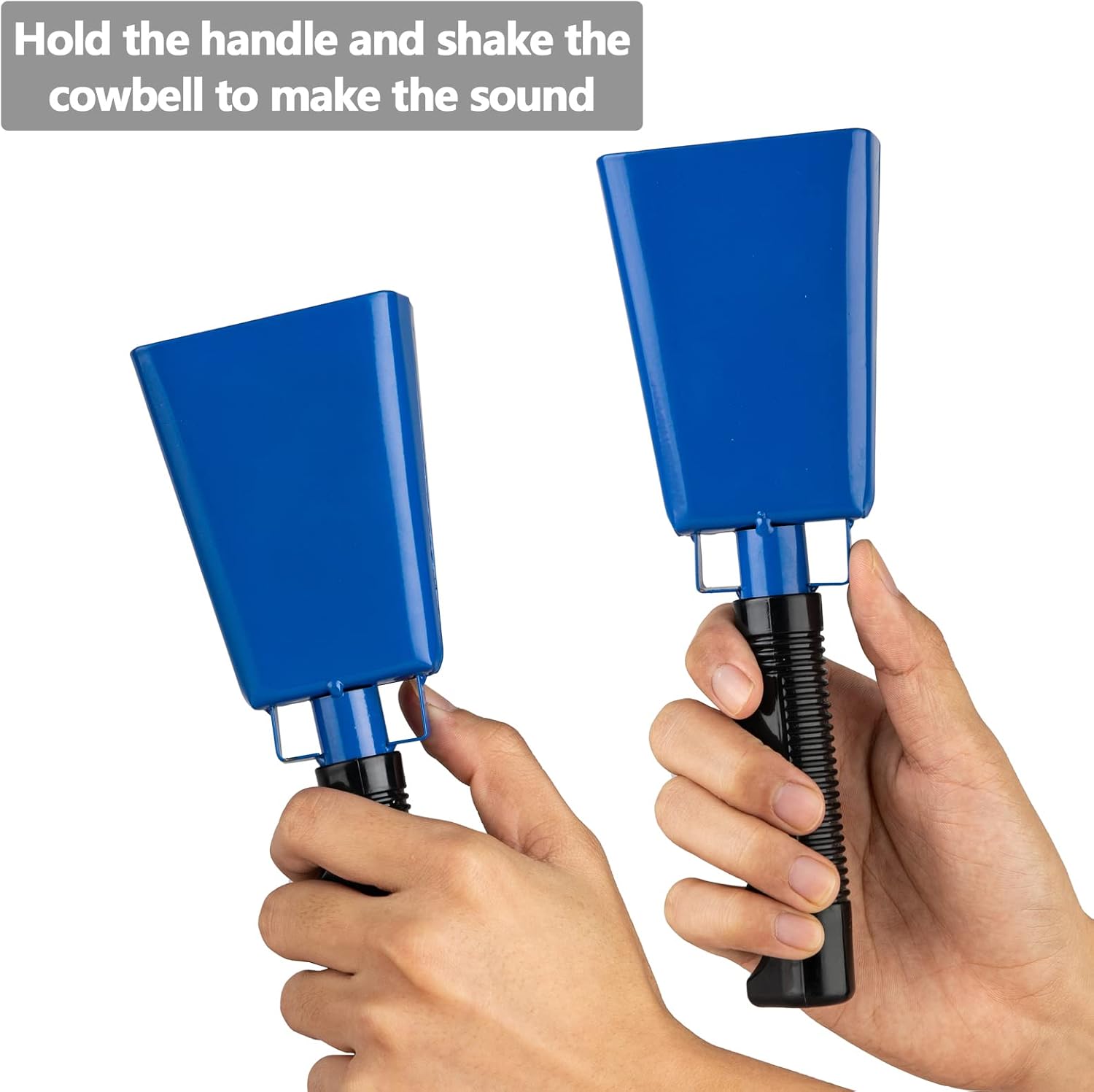 Cowbells 2pcs,Steel Cow Bell 8 inch with Handle,Cheering Hand Bell for Sports... image
