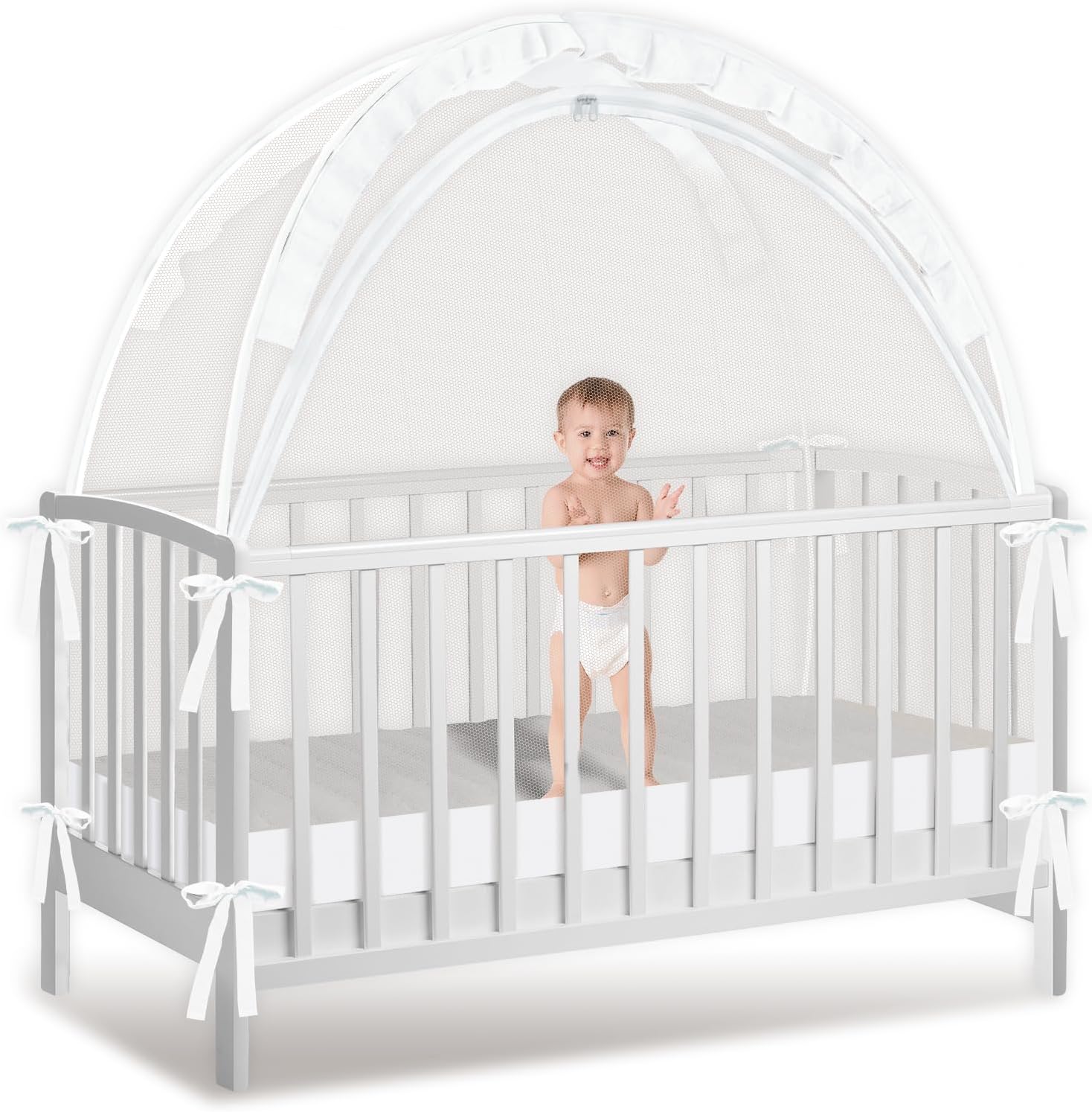 Crib Tent to Keep Baby from Climbing Out, Crib Net to Keep Baby in - Mesh Climbing...