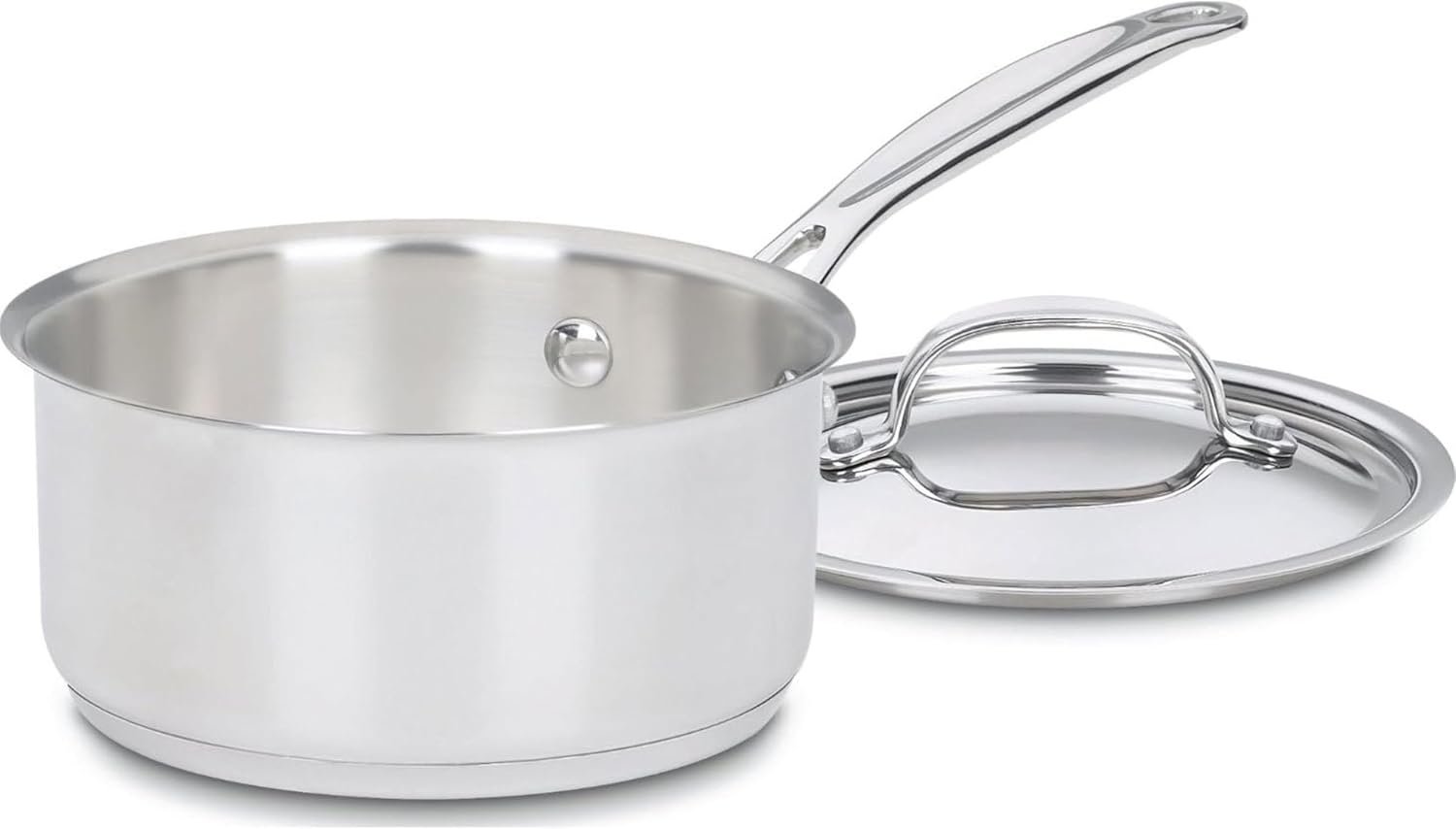 Cuisinart 1.5 Quart Sauce Pan with Cover, Stainless Steel Pot with Lid, Small Kitchen Pots...