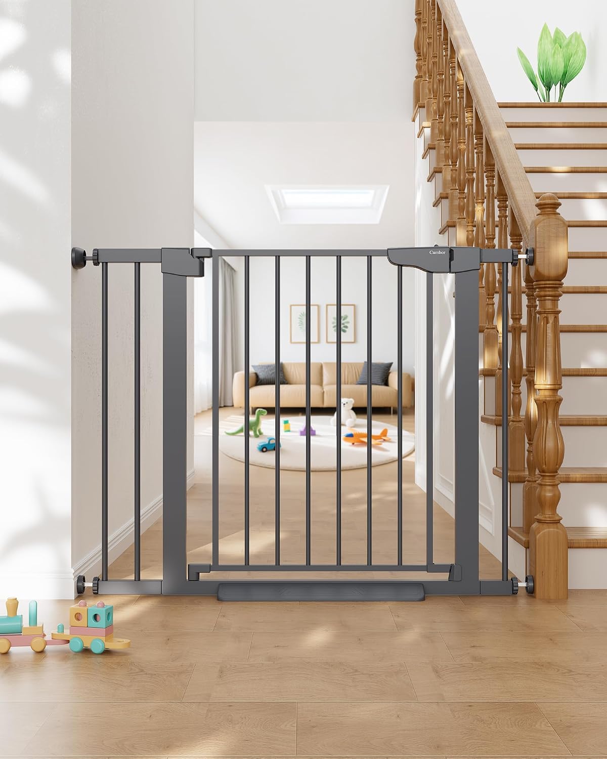 Cumbor 30-40.6" Baby Gate for Stairs and Doorways, Mom's Choice Award Winner, Pressure...