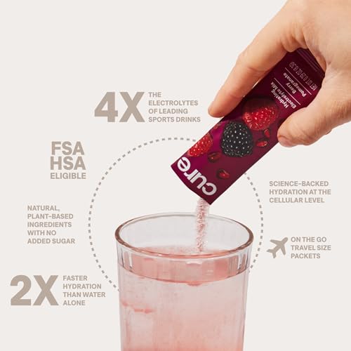 Cure Hydration | Plant-Based Electrolyte Drink Mix | No Added Sugar | FSA-HSA | Dehydration... image