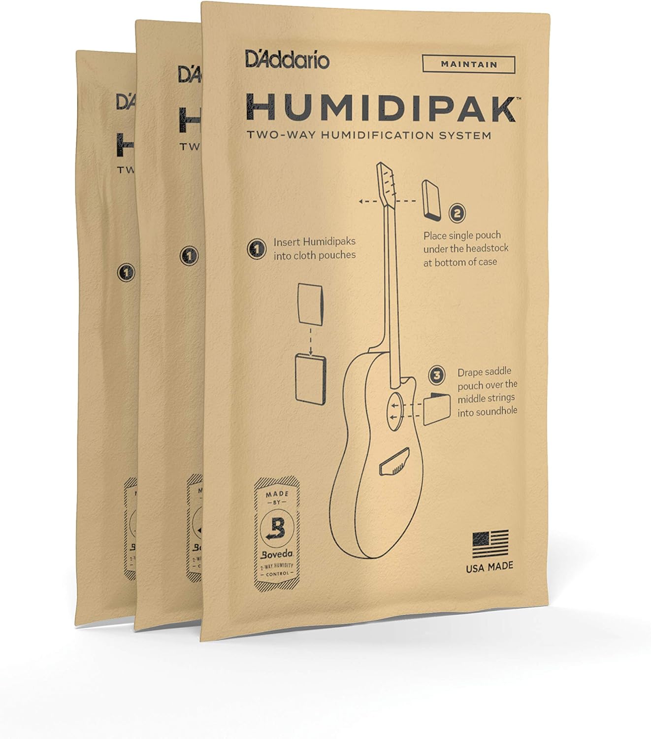 D'Addario Accessories Guitar Humidifier Packs - Two-Way Humidification System Conditioning...