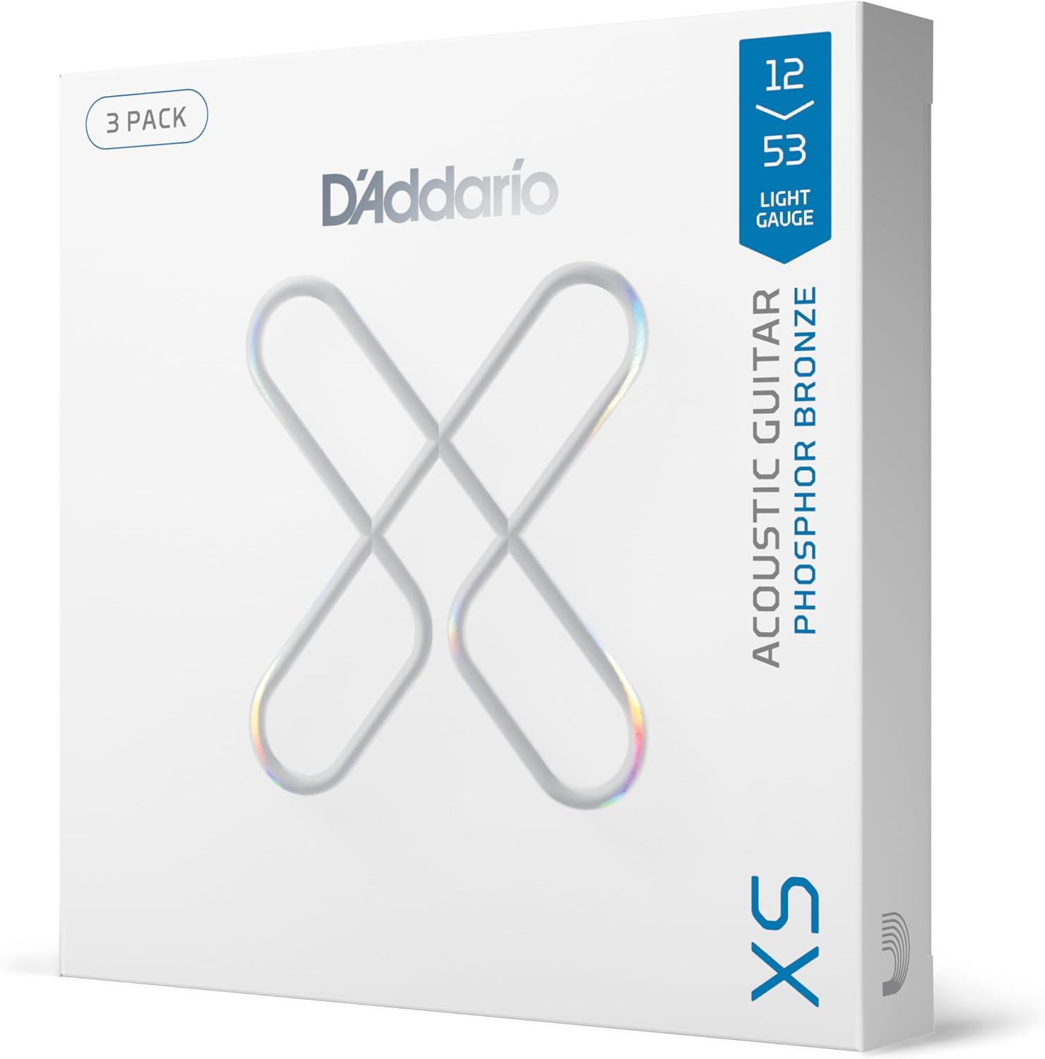D'Addario Acoustic Guitar Strings, XS Phosphor Bronze Coated, XSAPB1253-3P, Light Gauge...