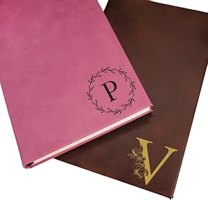Daphne's Curations Personalized Vegan Leather Journal – Custom Engraved Lined Notebook...