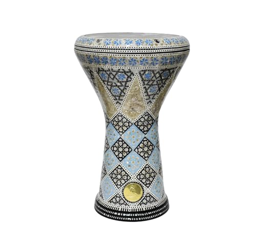 Darbuka doumbek drum tabla 17/17.5 inch inlaid mother of pearl with free bag (Arabian King) image