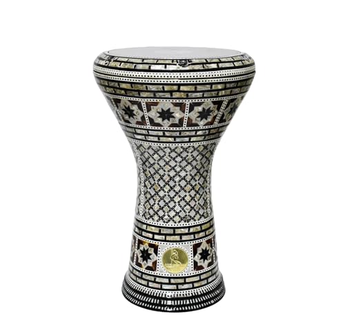 Darbuka doumbek drum tabla 17/17.5 inch inlaid mother of pearl with free bag (Arabian King)