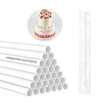 DaTpuik 15PCS 9.5 Inch White Plastic Cake Dowel Rods for Tiered Cake Pillars Construction...