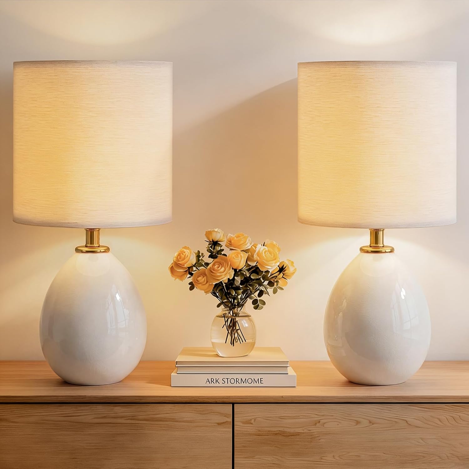 Dawnwake 18.5" Table Lamps Set of 2 for Living Room Bedroom, Bedside Lamps for Night Stands...
