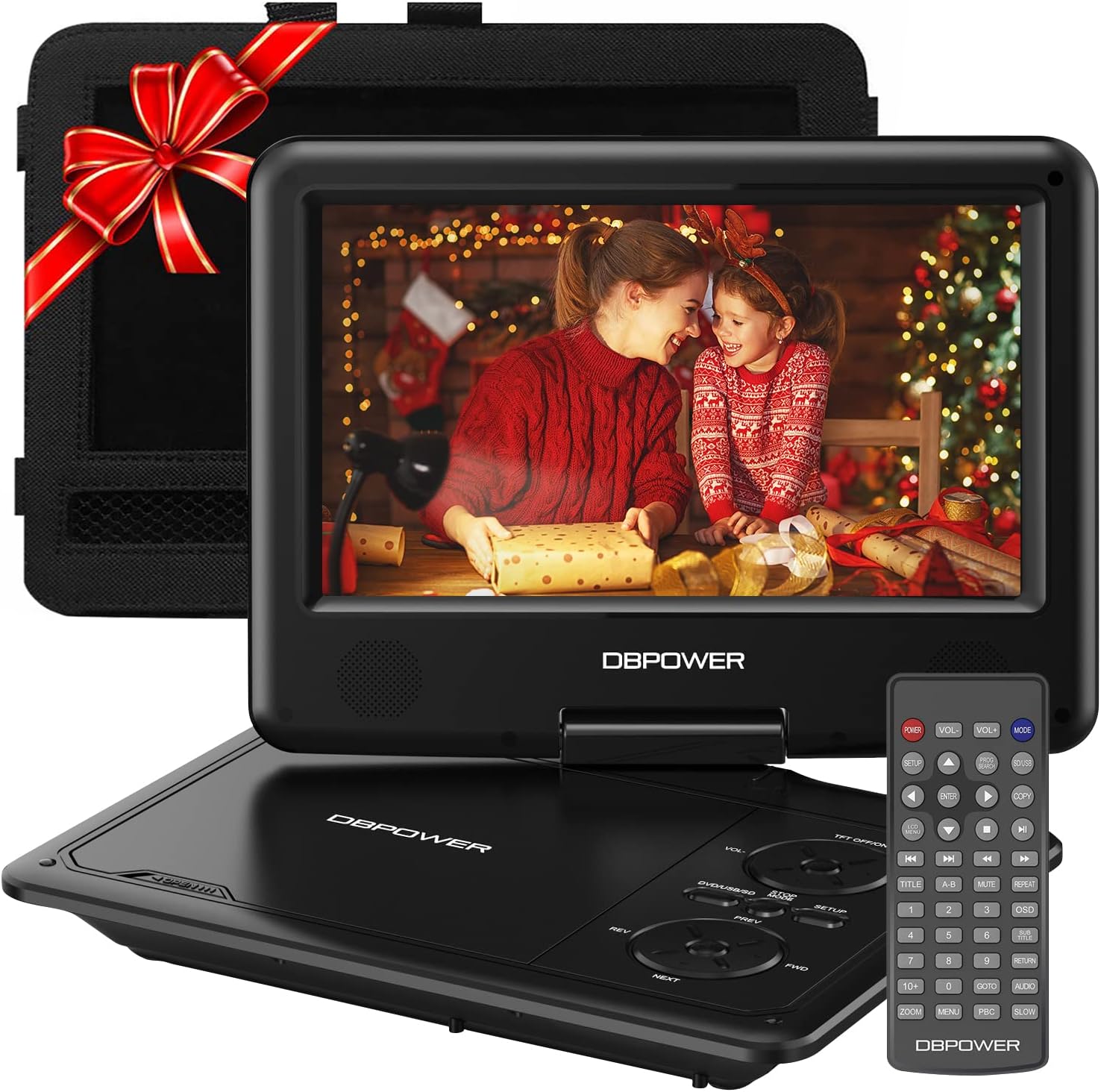 DBPOWER 11.5" Portable DVD Player, 5-Hour Built-in Rechargeable Battery, 9" Swivel Screen...