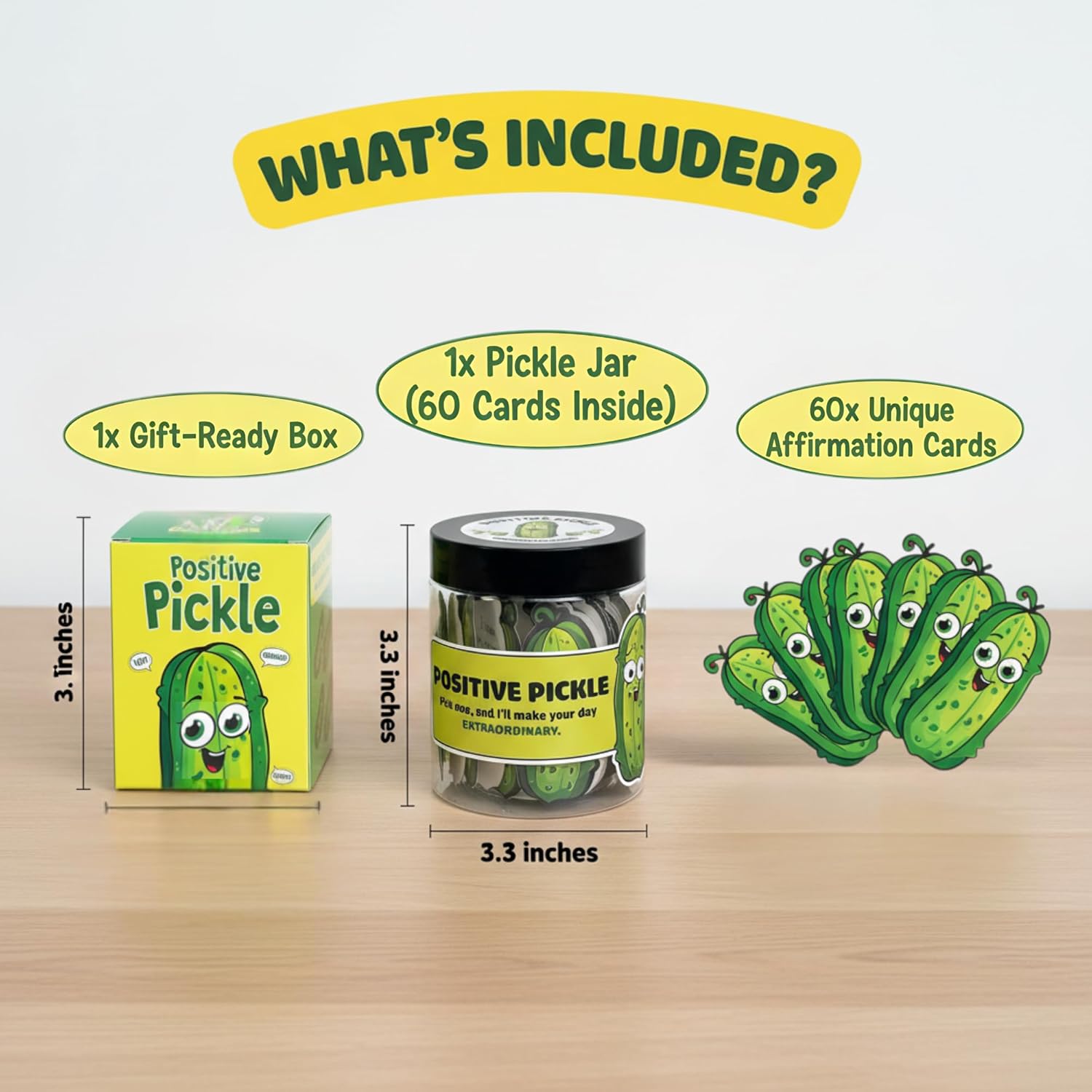 DEARMINE 60 Positive Pickle Cards Jar, Birthday Gifts for Women, Teens, Adults, Back to... image
