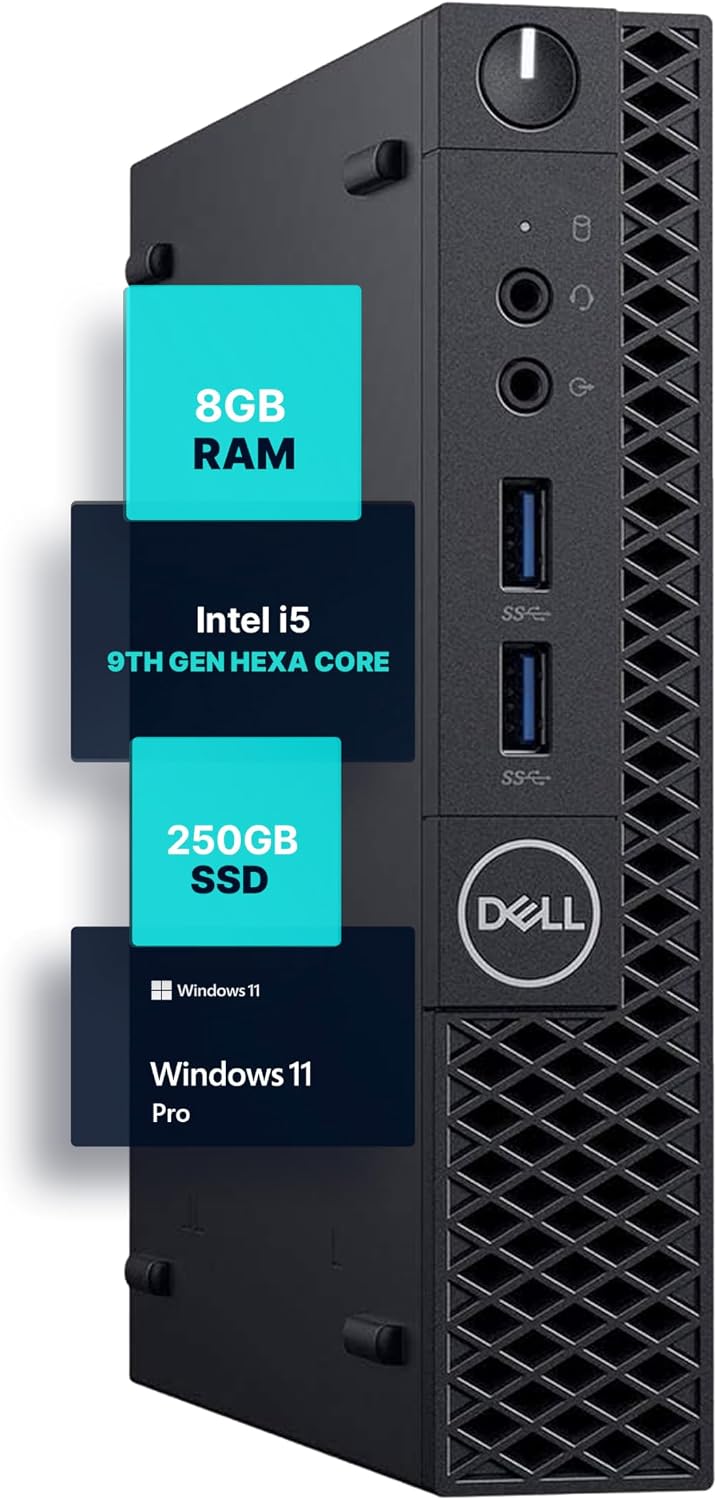 Dell Optiplex 3070 Micro PC | Windows 11 Pro | Intel i5-9500 | 8GB RAM + 250GB SSD | 5G WiFi...