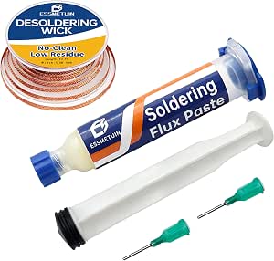 Desoldering Wick and Soldering Flux Paste for Electronics Repair, No Clean Flux(10CC)...