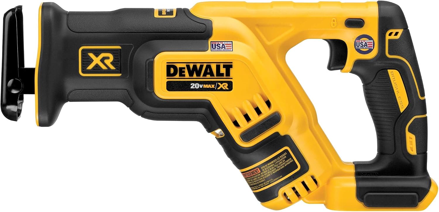 DEWALT 20V MAX XR Reciprocating Saw Cordless, Brushless, Compact,Variable Speed, Pivoting...