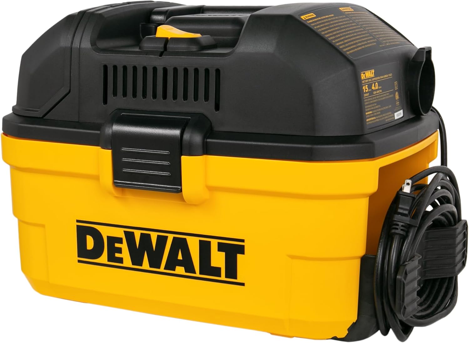 DEWALT DXV04T 4 Gallon Wet/Dry Shop Vacuum, 5 Peak HP Portable Corded Vac with Utility and...
