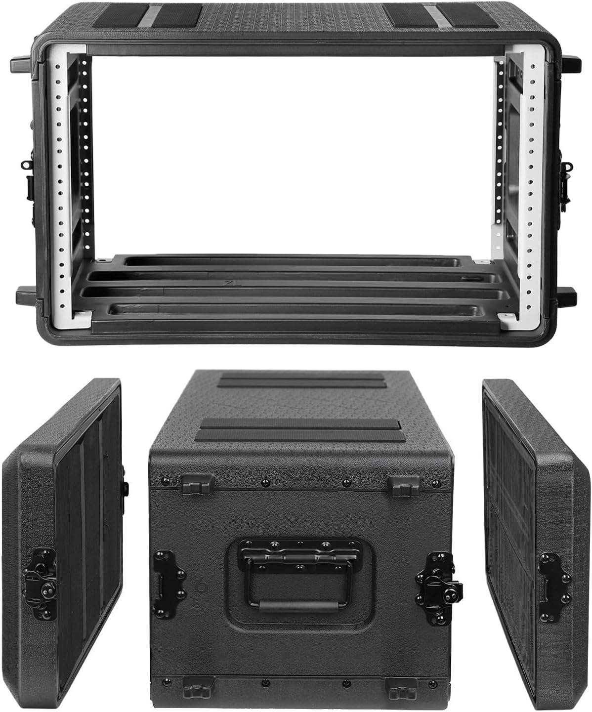 Diandian 6U Rack Case Shallow 11" Depth, 19" Rackmount Flight Case, Watertight Dust-Proof...