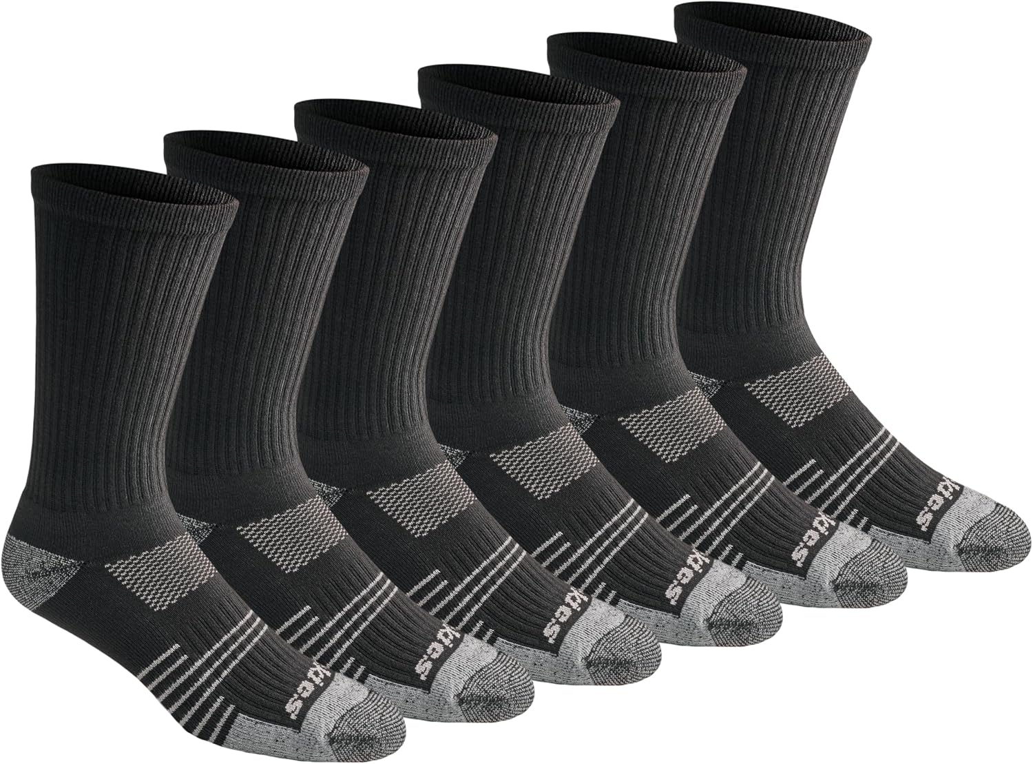 Dickies Men's HYDRO-COOL Moisture Control Crew Socks (6 Pairs)