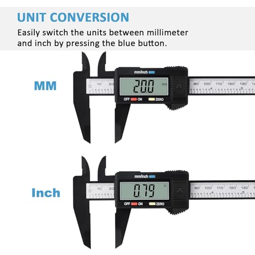 Digital Caliper, Adoric 0-6" Calipers Measuring Tool - Electronic Micrometer Caliper with... image