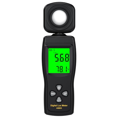 Digital Illuminance Light Meter, 0~200,000 Lux Range with 180º Rotating Sensor Light Meter...