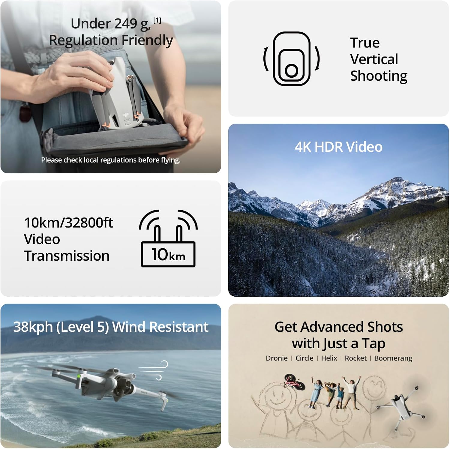 DJI Mini 3, Drones with Camera for Adults 4K, 38-min Flight Time, up to 32800ft (10km) Video... image