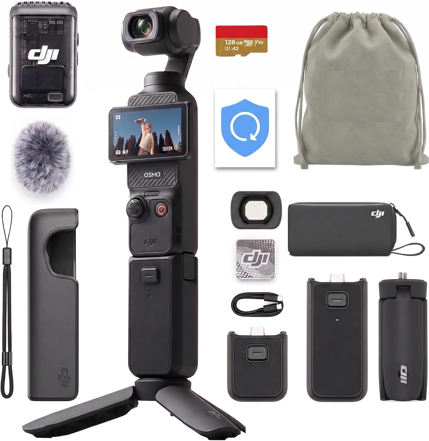 DJI Osmo Pocket 3 Creator Combo 4K 120fps Handheld 3-Axis Gimbal, SD Card, NY Pouch, 1 Year...