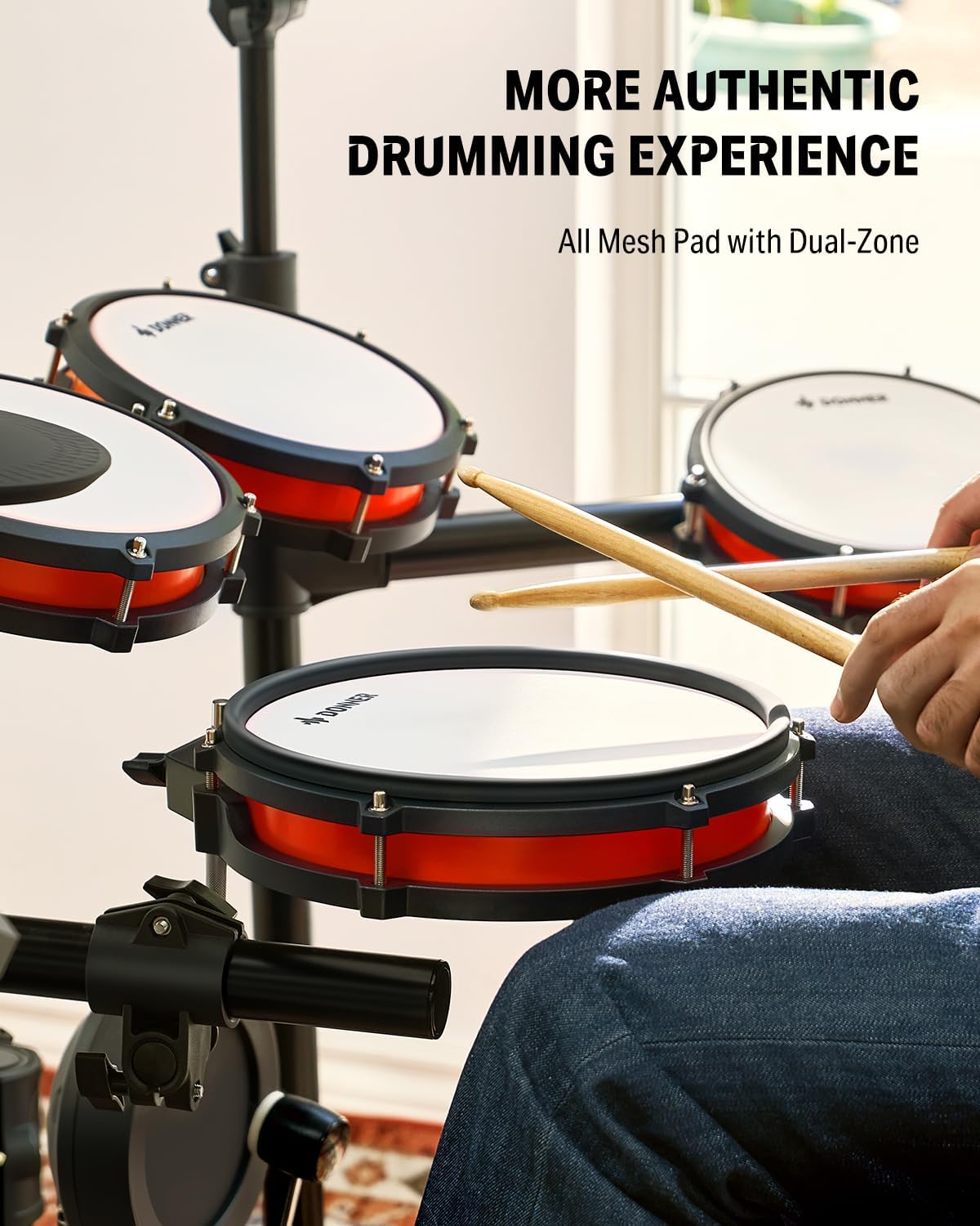 Donner Electronic Drum Set with Bluetooth, Electric Drum Kit with Throne, Headphones... image