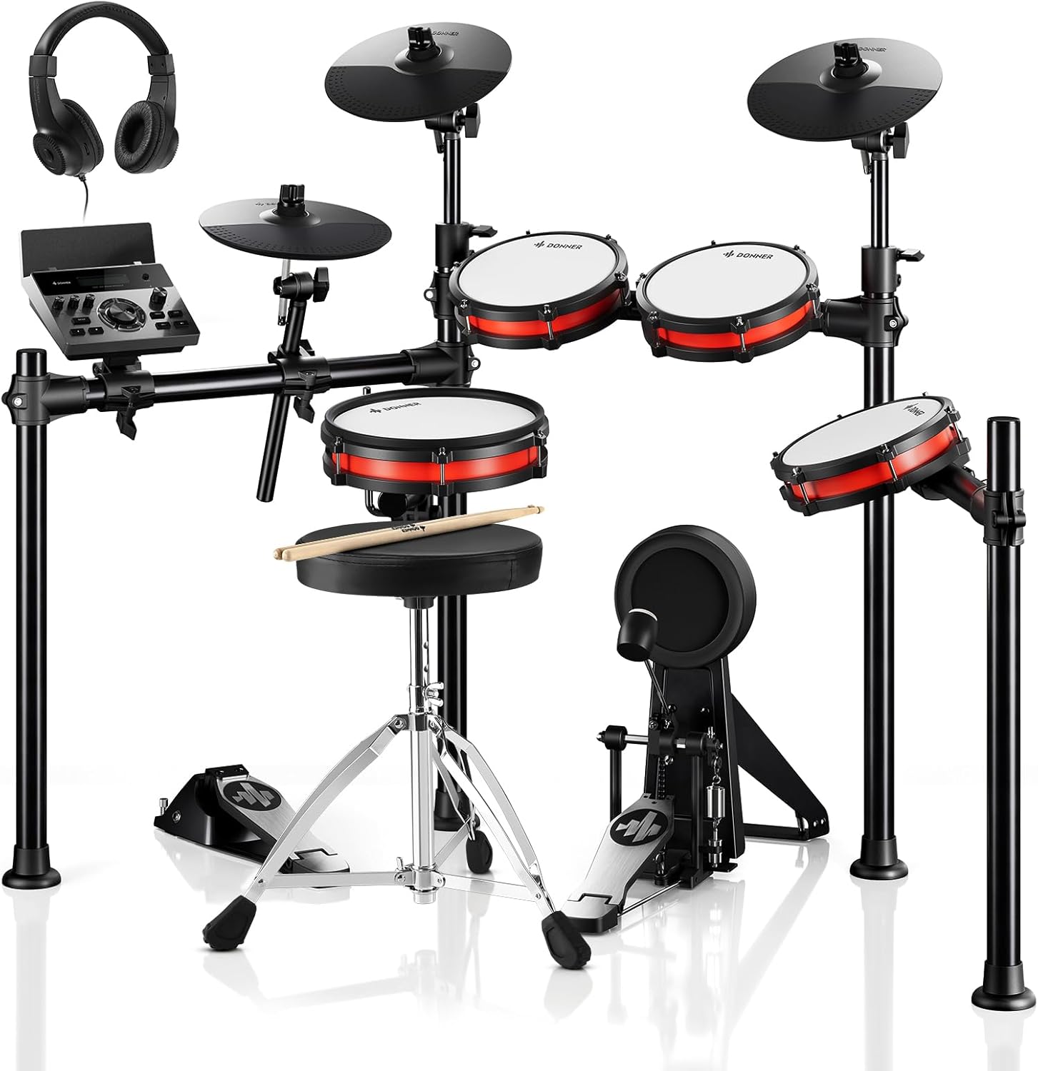 Donner Electronic Drum Set with Bluetooth, Electric Drum Kit with Throne, Headphones...