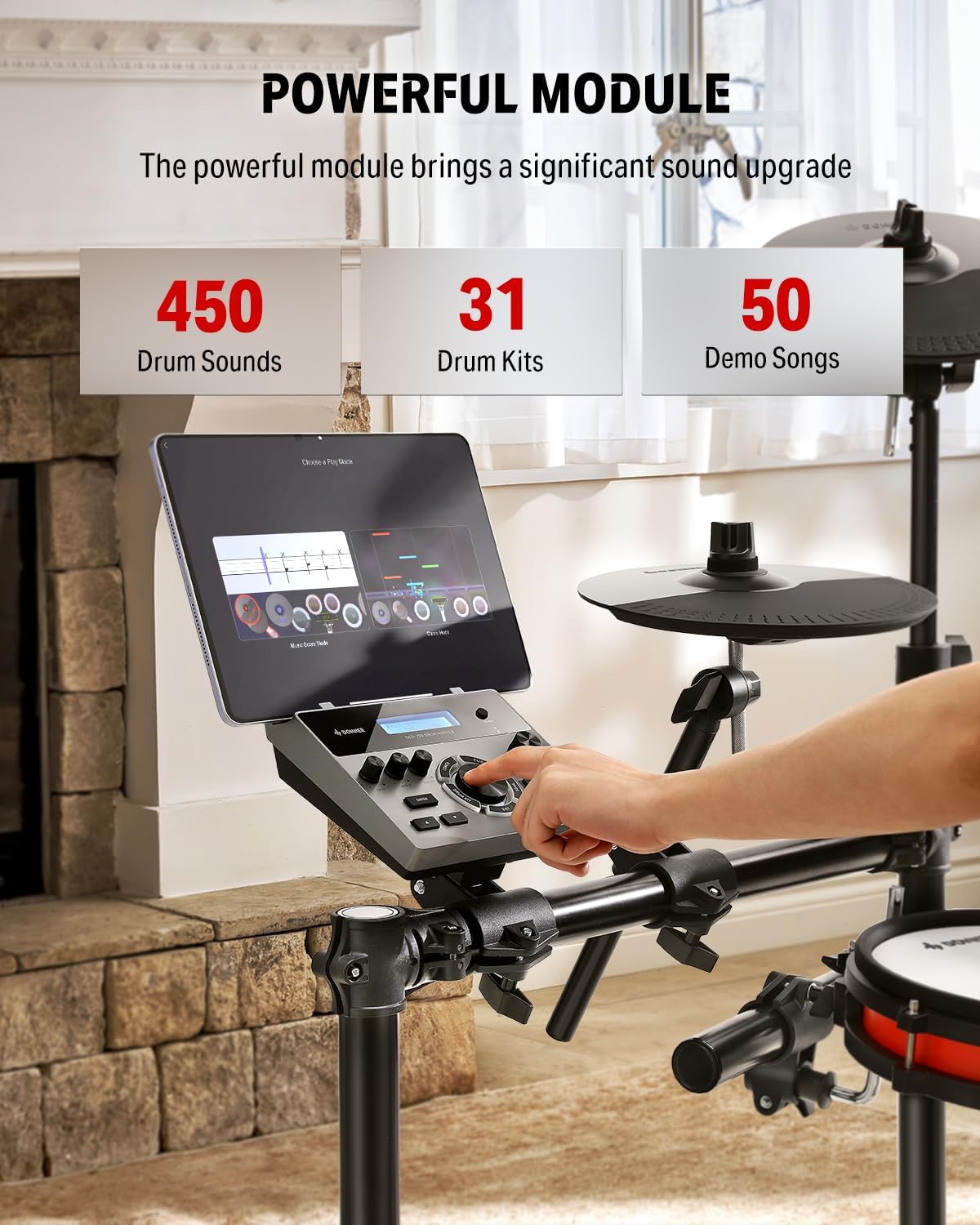 Donner Electronic Drum Set with Bluetooth, Electric Drum Kit with Throne, Headphones... image