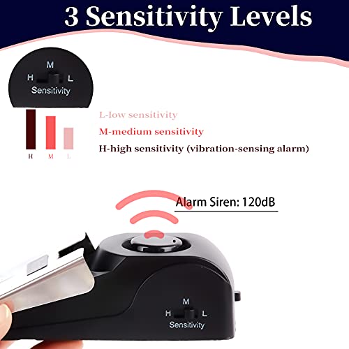 Door Stop Alarm, Door Stopper with 120DB Security Alarm, Floor Wedge Doorstop for Travel... image