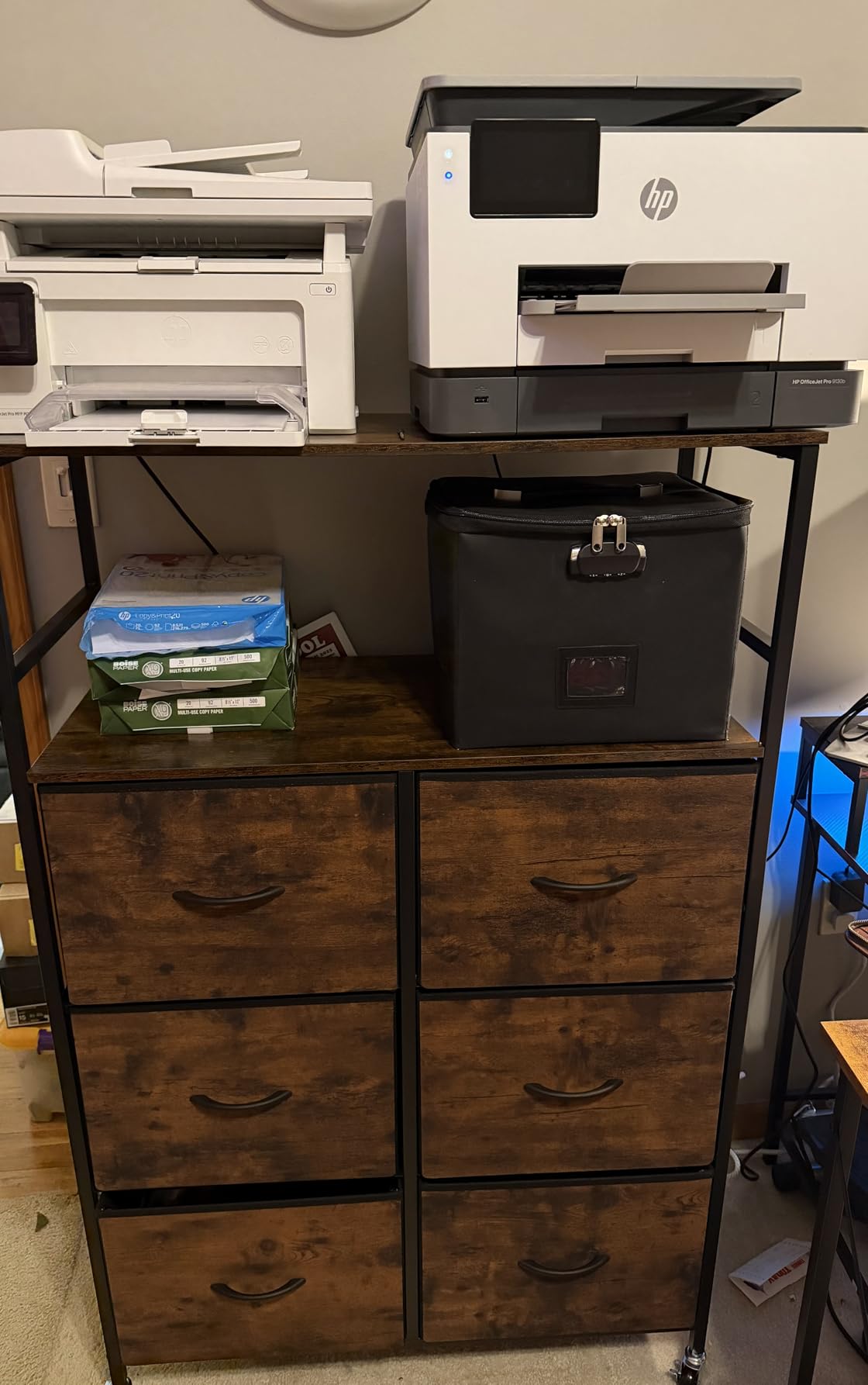 DreamDashio 51" H Tall Mobile File Cabinet, Rolling Printer Stand with 6 Drawers, Adjustable...