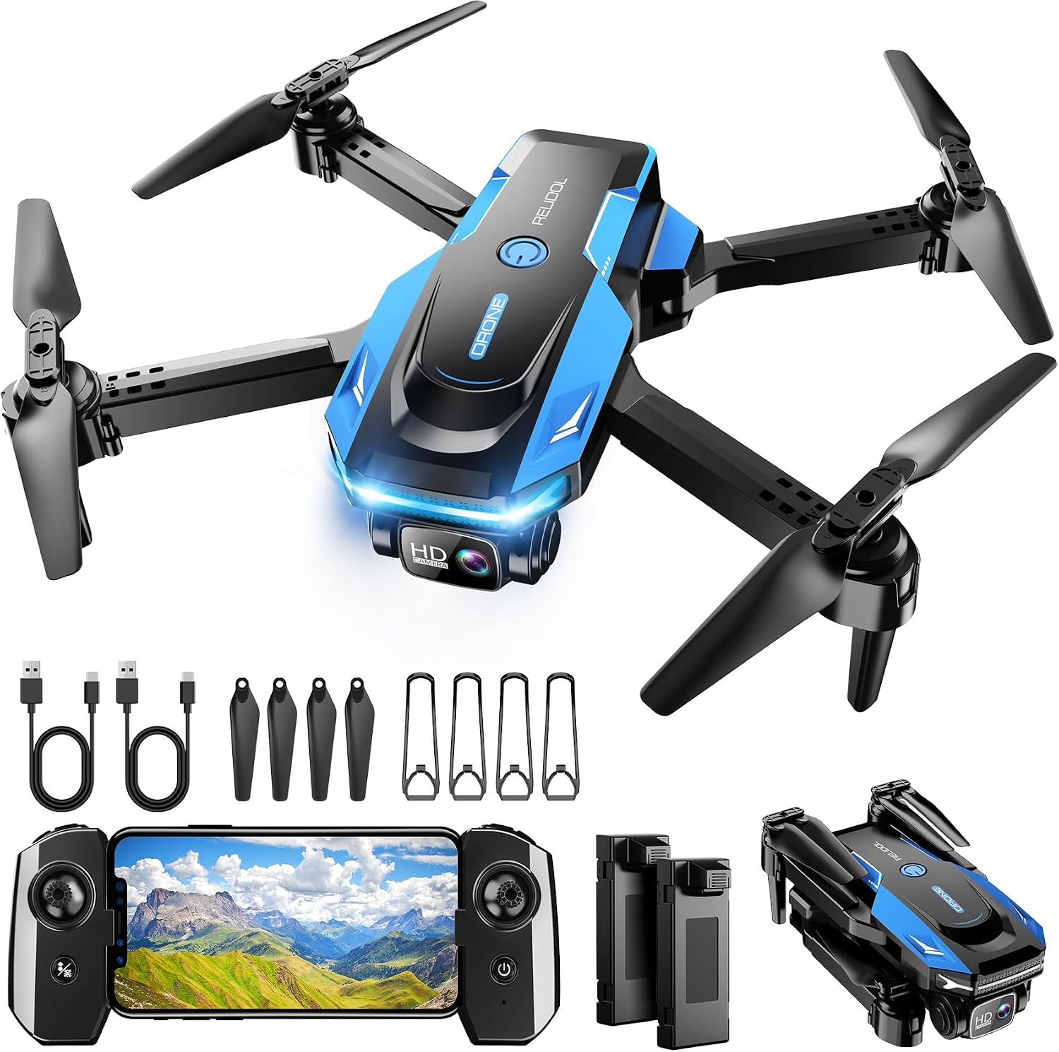 Drone with 1080P Camera - Foldable Remote Control Quadcopter with Gesture Control, 3D Flip...