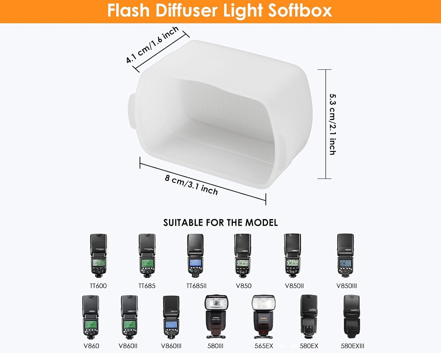 DS. DISTINCTIVE STYLE 3-Pack Flash Diffuser for Speedlight Light Diffuser Softbox Compatible... image