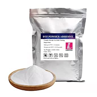 DTF Powder White 1KG/35.3 oz Digital Transfer Hot Melt Adhesive, Pretreat Powder for Ep...