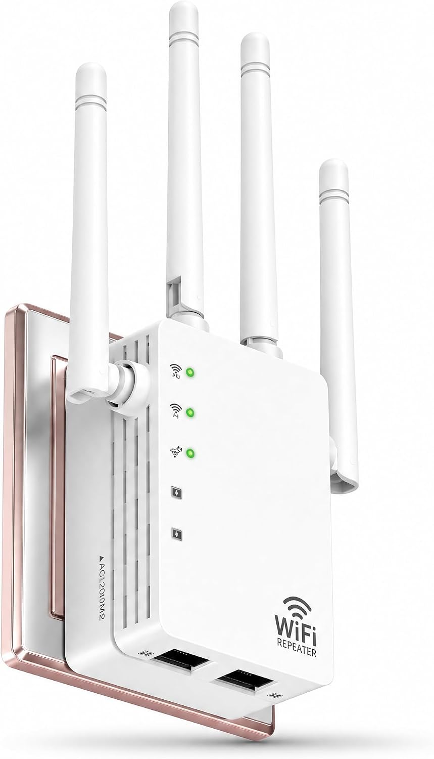 Dual Band WiFi Signal Booster 1200Mbps with 4 Antennas, WiFi Extender for 12880 Sq.Ft Range...
