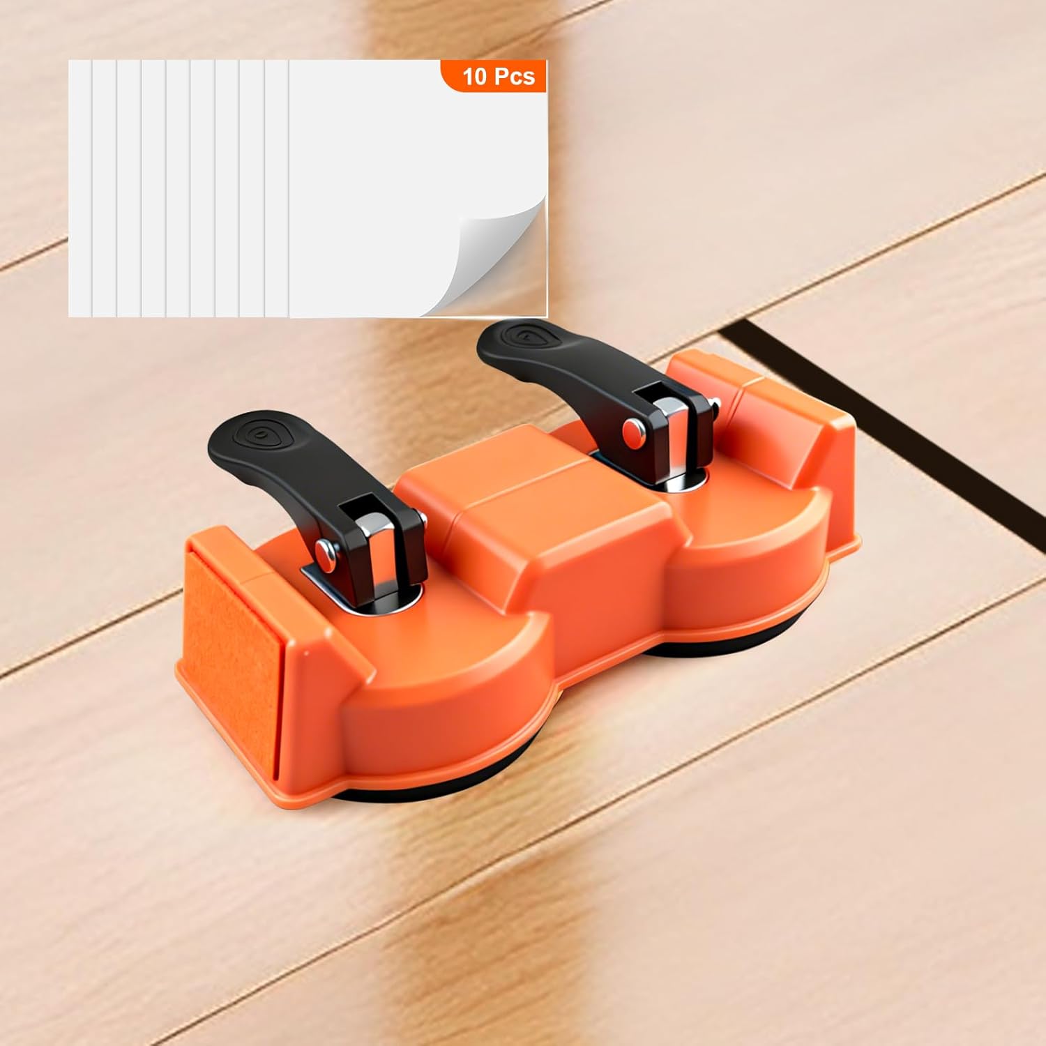 Dual Suction Cup Floor Gap Fix Tool - 15° Angled Double-Sided Strike Laminate Flooring...