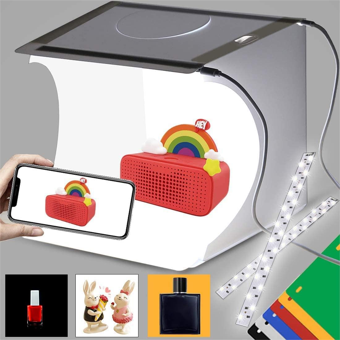 DUCLUS Mini Photo Studio Light Box,Portable Folding Photography Light Tent kit with 40pcs...