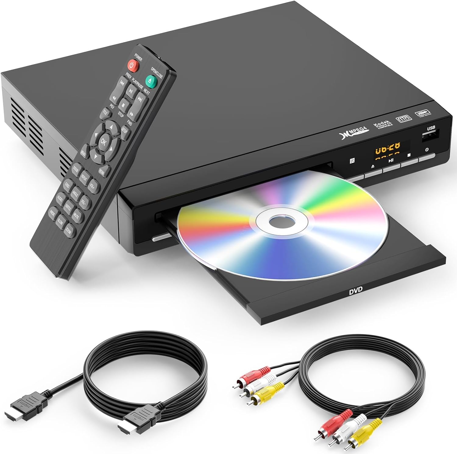 DVD Players for TV with HDMI,Plays All Regions and Formats,CD Player for Home,Support 1080P...