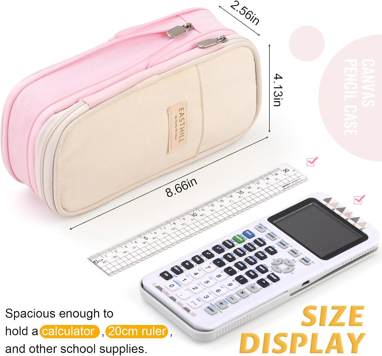 EASTHILL Big Capacity Pencil Pen Case Office College School Large Storage High Capacity Bag...