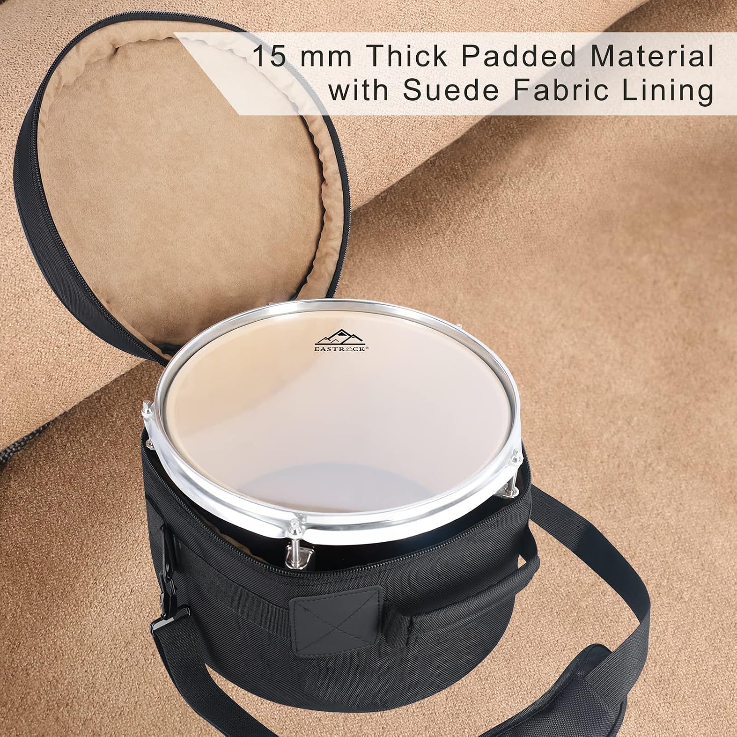 EASTROCK 14" x8" Snare Drum Bag, Snare Drum Cases 15 mm Thick Padding for Your Drum... image